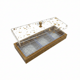 Luxury 3 - Piece Acrylic Crystal Candy Bowl Set | Rectangular Honey Brown Wooden Tray with Gold Flake Acrylic Lid | 36×13 cm - Al Kabayel Discount CentreLuxury 3 - Piece Acrylic Crystal Candy Bowl Set | Rectangular Honey Brown Wooden Tray with Gold Flake Acrylic Lid | 36×13 cmJars & Food SaversAKDCAl Kabayel Discount Centre
