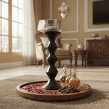Luxury Arabic Mabkhara | Black & Silver Metal Incense Burner Stand | 40cm | Bakhoor & Oud Holder - Al Kabayel Discount CentreLuxury Arabic Mabkhara | Black & Silver Metal Incense Burner Stand | 40cm | Bakhoor & Oud HolderIncense BurnerAKDCAl Kabayel Discount Centre