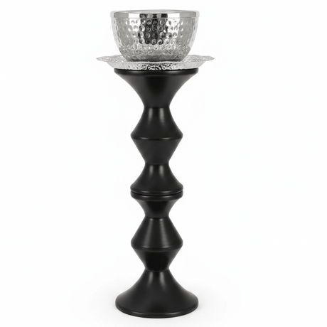 Luxury Arabic Mabkhara | Black & Silver Metal Incense Burner Stand | 40cm | Bakhoor & Oud Holder - Al Kabayel Discount CentreLuxury Arabic Mabkhara | Black & Silver Metal Incense Burner Stand | 40cm | Bakhoor & Oud HolderIncense BurnerAKDCAl Kabayel Discount Centre