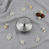 Luxury Ceramic Candy Bowl with Lid | Embossed Geometric Design | 23×7.5 cm | Gold & White,Silver & White | - Al Kabayel Discount CentreLuxury Ceramic Candy Bowl with Lid | Embossed Geometric Design | 23×7.5 cm | Gold & White,Silver & White |Jars & Food SaversAKDCAl Kabayel Discount Centre