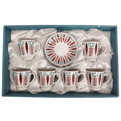 Luxury Ceramic Cup and Saucer 12Pcs Set 6 Cups With 6 Saucers - 120ML - White&Red - Al Kabayel Discount CentreLuxury Ceramic Cup and Saucer 12Pcs Set 6 Cups With 6 Saucers - 120ML - White&RedTea CupsLUXURYAl Kabayel Discount Centre