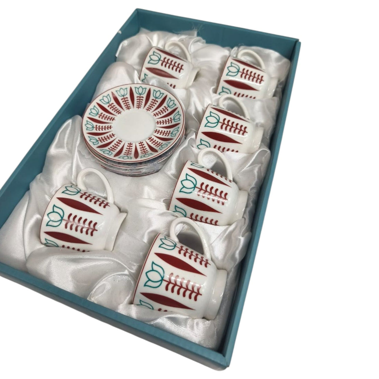 Luxury Ceramic Cup and Saucer 12Pcs Set 6 Cups With 6 Saucers - 120ML - White&Red - Al Kabayel Discount CentreLuxury Ceramic Cup and Saucer 12Pcs Set 6 Cups With 6 Saucers - 120ML - White&RedTea CupsLUXURYAl Kabayel Discount Centre