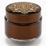 Luxury Embossed Glass & Plastic Jar — 8×6cm - Gold / Silver / Brown - Al Kabayel Discount CentreLuxury Embossed Glass & Plastic Jar — 8×6cm - Gold / Silver / BrownJars & Food SaversAKDCAl Kabayel Discount Centre
