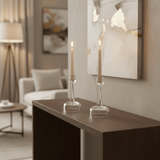 Luxury Glass Footed Decorative Candle Holder for Living Room and Table Styling – 15cm - Al Kabayel Discount CentreLuxury Glass Footed Decorative Candle Holder for Living Room and Table Styling – 15cmHome Décor AccentsAKDCAl Kabayel Discount Centre