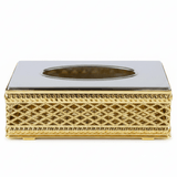 Luxury Gold & Silver Metal Tissue Box Holder with Elegant Decorative Pattern – Premium Tabletop Tissue Organizer 22×12 cm - Al Kabayel Discount CentreLuxury Gold & Silver Metal Tissue Box Holder with Elegant Decorative Pattern – Premium Tabletop Tissue Organizer 22×12 cmNapkin Holders & Tissue BoxAKDCAl Kabayel Discount Centre