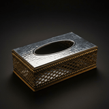 Luxury Gold & Silver Metal Tissue Box Holder with Elegant Decorative Pattern – Premium Tabletop Tissue Organizer 22×12 cm - Al Kabayel Discount CentreLuxury Gold & Silver Metal Tissue Box Holder with Elegant Decorative Pattern – Premium Tabletop Tissue Organizer 22×12 cmNapkin Holders & Tissue BoxAKDCAl Kabayel Discount Centre