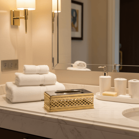 Luxury Gold & Silver Metal Tissue Box Holder with Elegant Decorative Pattern – Premium Tabletop Tissue Organizer 22×12 cm - Al Kabayel Discount CentreLuxury Gold & Silver Metal Tissue Box Holder with Elegant Decorative Pattern – Premium Tabletop Tissue Organizer 22×12 cmNapkin Holders & Tissue BoxAKDCAl Kabayel Discount Centre
