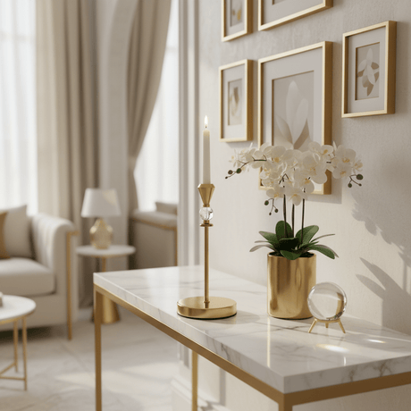 Luxury Golden Metal Candle Holder Stand for Premium Home and Event Decoration – 25cm - Al Kabayel Discount CentreLuxury Golden Metal Candle Holder Stand for Premium Home and Event Decoration – 25cmHome Décor AccentsAKDCAl Kabayel Discount Centre