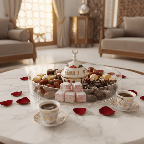Luxury Round Acrylic Candy Display Tray with Elegant Clear Dome Cover – Premium Serving Platter for Sweets, Chocolates & Desserts – 30 cm - Al Kabayel Discount CentreLuxury Round Acrylic Candy Display Tray with Elegant Clear Dome Cover – Premium Serving Platter for Sweets, Chocolates & Desserts – 30 cmServing TraysAKDCAl Kabayel Discount Centre