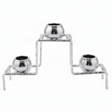 Luxury Silver & White Elegant 3 - Way Metal Candle Holder for Premium Table Décor – 20cm - Al Kabayel Discount CentreLuxury Silver & White Elegant 3 - Way Metal Candle Holder for Premium Table Décor – 20cmHome Décor AccentsAKDCAl Kabayel Discount Centre
