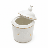 Luxury White Ceramic Sugar Pot with Elegant Gold Trim Design and Fitted Lid – Compact Tabletop Storage Jar (10×8 cm) - Al Kabayel Discount CentreLuxury White Ceramic Sugar Pot with Elegant Gold Trim Design and Fitted Lid – Compact Tabletop Storage Jar (10×8 cm)Jars & Food SaversAKDCAl Kabayel Discount Centre