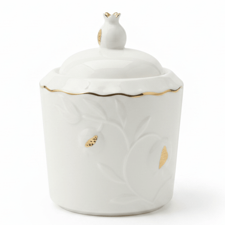 Luxury White Ceramic Sugar Pot with Elegant Gold Trim Design and Fitted Lid – Compact Tabletop Storage Jar (10×8 cm) - Al Kabayel Discount CentreLuxury White Ceramic Sugar Pot with Elegant Gold Trim Design and Fitted Lid – Compact Tabletop Storage Jar (10×8 cm)Jars & Food SaversAKDCAl Kabayel Discount Centre