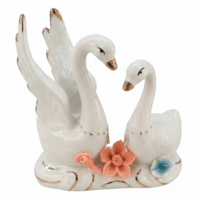 Luxury White Ceramic Swan Table Décor with Multicolour Floral Artwork for Home Decoration – 12×14cm - Al Kabayel Discount CentreLuxury White Ceramic Swan Table Décor with Multicolour Floral Artwork for Home Decoration – 12×14cmHome Décor AccentsAKDCAl Kabayel Discount Centre