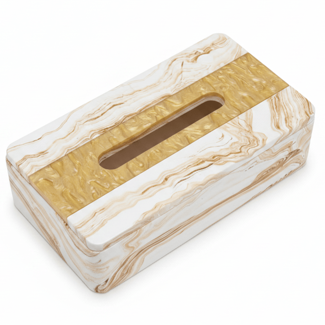 Luxury White & Gold Pop Tissue Box Holder with Elegant Decorative Finish – Premium Modern Tissue Storage Case 22×12 cm - Al Kabayel Discount CentreLuxury White & Gold Pop Tissue Box Holder with Elegant Decorative Finish – Premium Modern Tissue Storage Case 22×12 cmNapkin Holders & Tissue BoxAKDCAl Kabayel Discount Centre
