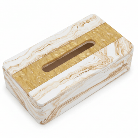 Luxury White & Gold Pop Tissue Box Holder with Elegant Decorative Finish – Premium Modern Tissue Storage Case 22×12 cm - Al Kabayel Discount CentreLuxury White & Gold Pop Tissue Box Holder with Elegant Decorative Finish – Premium Modern Tissue Storage Case 22×12 cmNapkin Holders & Tissue BoxAKDCAl Kabayel Discount Centre