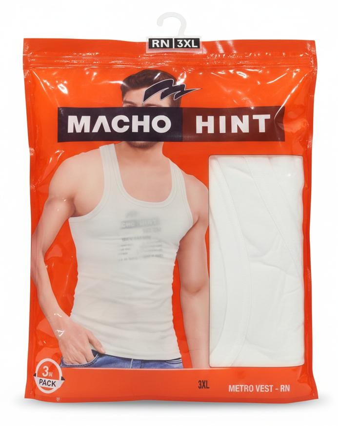 Machohint Men’s Classic Cotton Vest – Soft Innerwear for Daily Use, White, Size 3XL (Pack of 3) - Al Kabayel Discount CentreMachohint Men’s Classic Cotton Vest – Soft Innerwear for Daily Use, White, Size 3XL (Pack of 3)Men's UnderwearsMACHOHINTAl Kabayel Discount Centre