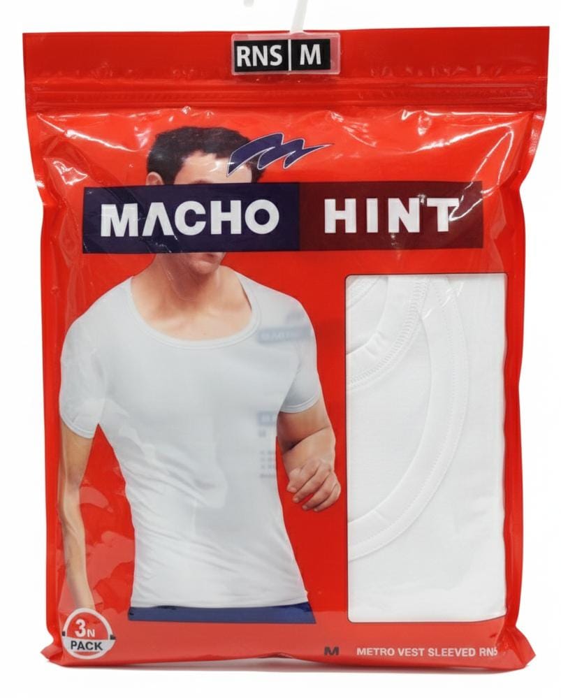 Machohint Men’s Cotton Sleeved Vest – Comfortable Everyday Innerwear, White, Size M (Pack of 3) - Al Kabayel Discount CentreMachohint Men’s Cotton Sleeved Vest – Comfortable Everyday Innerwear, White, Size M (Pack of 3)Men's UnderwearsMACHOHINTAl Kabayel Discount Centre