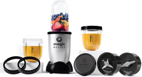 Magic Bullet 400 Watts, 9 Piece Set, Multi - Function High Speed Blender, Mixer System with Nutrient Extractor, Smoothie Maker, Silver - Al Kabayel Discount CentreMagic Bullet 400 Watts, 9 Piece Set, Multi - Function High Speed Blender, Mixer System with Nutrient Extractor, Smoothie Maker, SilverFood & Drink AppliancesMAGIC BULLETAl Kabayel Discount Centre