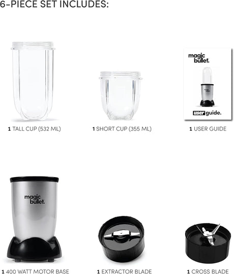 Magic Bullet Multi - Function High - Speed Blender ,Black/Silver,4 Piece Set, MB4 - 0612 - Al Kabayel Discount CentreMagic Bullet Multi - Function High - Speed Blender ,Black/Silver,4 Piece Set, MB4 - 0612Food & Drink AppliancesMAGIC BULLETAl Kabayel Discount Centre