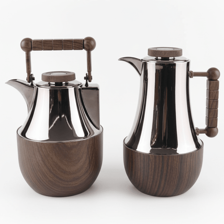 Mahra 1L Vacuum Flask Set – Dark Nickel with Wood Accent (2 Pieces) - Al Kabayel Discount CentreMahra 1L Vacuum Flask Set – Dark Nickel with Wood Accent (2 Pieces)ThermosMAHRAAl Kabayel Discount Centre