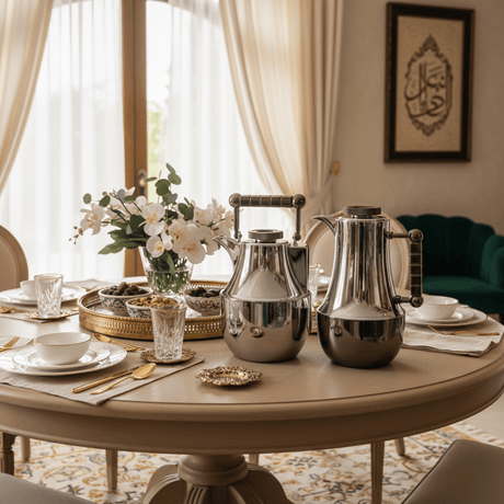 Mahra 1L Vacuum Flask Set – Silver Body with Dark Nickel Finish (2 Pieces) - Al Kabayel Discount CentreMahra 1L Vacuum Flask Set – Silver Body with Dark Nickel Finish (2 Pieces)ThermosMAHRAAl Kabayel Discount Centre