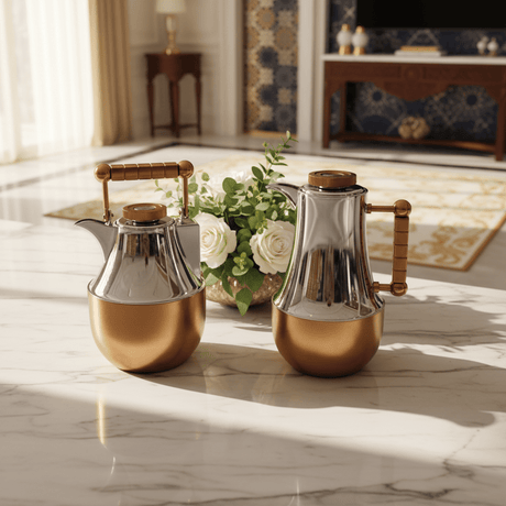 Mahra 1L Vacuum Flask Set – Silver Body with Matte Copper Finish (2 Pieces) - Al Kabayel Discount CentreMahra 1L Vacuum Flask Set – Silver Body with Matte Copper Finish (2 Pieces)ThermosMAHRAAl Kabayel Discount Centre