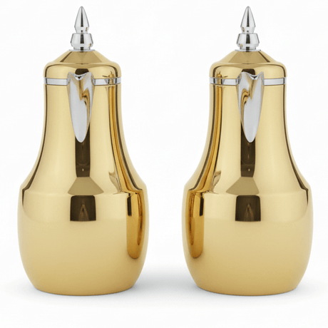 Mahra Luxury Gold & Silver Thermal Flask Set with Double Wall Insulation for Hot & Cold Beverages – 1L + 1L - Al Kabayel Discount CentreMahra Luxury Gold & Silver Thermal Flask Set with Double Wall Insulation for Hot & Cold Beverages – 1L + 1LThermosMAHRAAl Kabayel Discount Centre