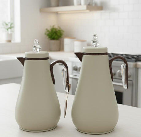 Mahra Premium Dual Vacuum Flask Set 1L + 0.7L – Elegant Cream Body with Wooden Brown Accents - Al Kabayel Discount CentreMahra Premium Dual Vacuum Flask Set 1L + 0.7L – Elegant Cream Body with Wooden Brown AccentsThermosMAHRAAl Kabayel Discount Centre