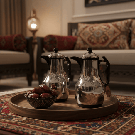 Mahra Silver Vacuum Flask Set with Black Finish, Double Wall Insulated Hot & Cold Beverage Container – 1L + 1L - Al Kabayel Discount CentreMahra Silver Vacuum Flask Set with Black Finish, Double Wall Insulated Hot & Cold Beverage Container – 1L + 1LThermosMAHRAAl Kabayel Discount Centre