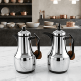 Mahra Silver Vacuum Flask Set with Black Finish, Double Wall Insulated Hot & Cold Beverage Container – 1L + 1L - Al Kabayel Discount CentreMahra Silver Vacuum Flask Set with Black Finish, Double Wall Insulated Hot & Cold Beverage Container – 1L + 1LThermosMAHRAAl Kabayel Discount Centre