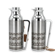 Mahra Stainless Steel Vacuum Flask Set of 2 – 1L – Arabic Engraved Thermal Carafe with Handle - Al Kabayel Discount CentreMahra Stainless Steel Vacuum Flask Set of 2 – 1L – Arabic Engraved Thermal Carafe with HandleThermosMAHRAAl Kabayel Discount Centre
