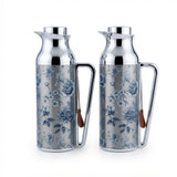 Mahra Stainless Steel Vacuum Flask Set of 2 – 1L – Floral Silver Edition - Al Kabayel Discount CentreMahra Stainless Steel Vacuum Flask Set of 2 – 1L – Floral Silver EditionThermosMAHRAAl Kabayel Discount Centre