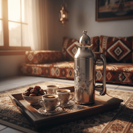 Mahra Vacuum Flask Set – 1L & 0.7L | Nickel with Shiny Silver Floral - Al Kabayel Discount CentreMahra Vacuum Flask Set – 1L & 0.7L | Nickel with Shiny Silver FloralThermosMAHRAAl Kabayel Discount Centre