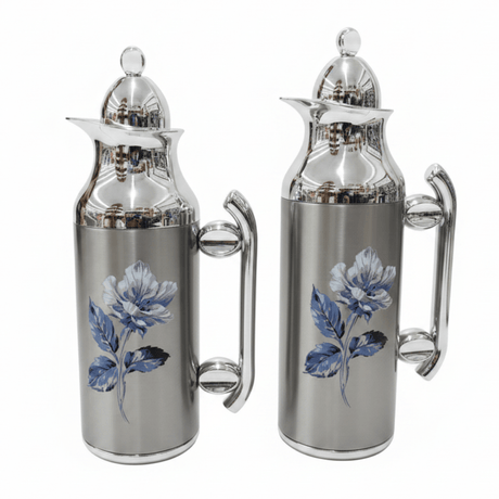 Mahra Vacuum Flask Set | 1L + 0.7L | Silver Floral Edition - Al Kabayel Discount CentreMahra Vacuum Flask Set | 1L + 0.7L | Silver Floral EditionThermosMAHRAAl Kabayel Discount Centre
