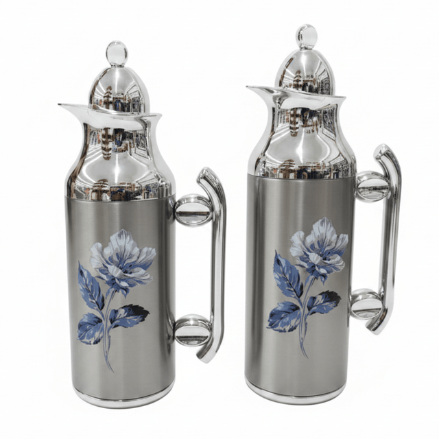 Mahra Vacuum Flask Set | 1L + 0.7L | Silver Floral Edition - Al Kabayel Discount CentreMahra Vacuum Flask Set | 1L + 0.7L | Silver Floral EditionThermosMAHRAAl Kabayel Discount Centre