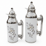 Mahra Vacuum Flask Set | 1L + 0.7L | White & Silver | Floral Edition - Al Kabayel Discount CentreMahra Vacuum Flask Set | 1L + 0.7L | White & Silver | Floral EditionThermosMAHRAAl Kabayel Discount Centre