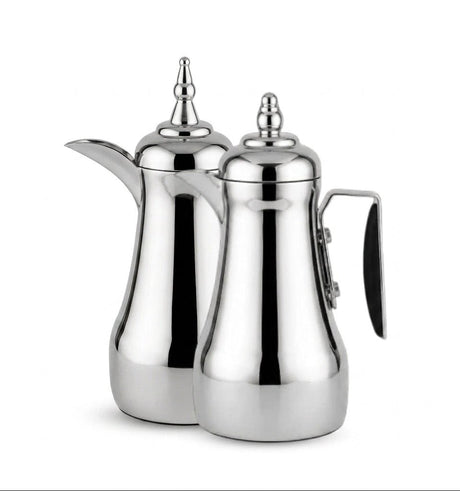 Mahra Vacuum Flask Set 1L + 1L Nickel Silver with Black Handle - Al Kabayel Discount CentreMahra Vacuum Flask Set 1L + 1L Nickel Silver with Black HandleTheromesMAHRAAl Kabayel Discount Centre