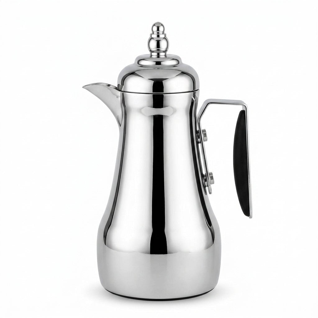 Mahra Vacuum Flask Set 1L + 1L Nickel Silver with Black Handle - Al Kabayel Discount CentreMahra Vacuum Flask Set 1L + 1L Nickel Silver with Black HandleTheromesMAHRAAl Kabayel Discount Centre