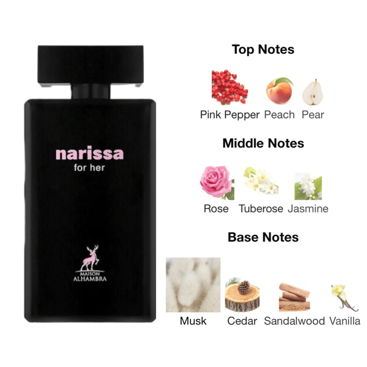 Maison Alhambra Narissa For Her EDP - 100ml - Al Kabayel Discount CentreMaison Alhambra Narissa For Her EDP - 100mlPerfumesMAISON ALHAMBRAAl Kabayel Discount Centre