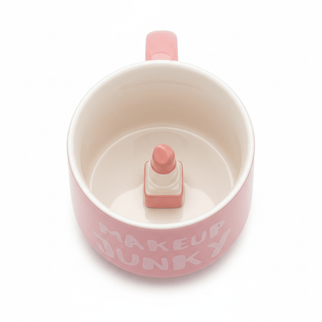 Makeup Junky Pink Ceramic Mug with 3D Lipstick Surprise — 400ml - Al Kabayel Discount CentreMakeup Junky Pink Ceramic Mug with 3D Lipstick Surprise — 400mlMugsAKDCAl Kabayel Discount Centre