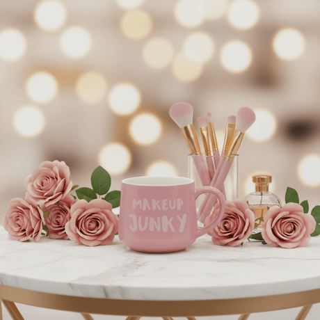 Makeup Junky Pink Ceramic Mug with 3D Lipstick Surprise — 400ml - Al Kabayel Discount CentreMakeup Junky Pink Ceramic Mug with 3D Lipstick Surprise — 400mlMugsAKDCAl Kabayel Discount Centre