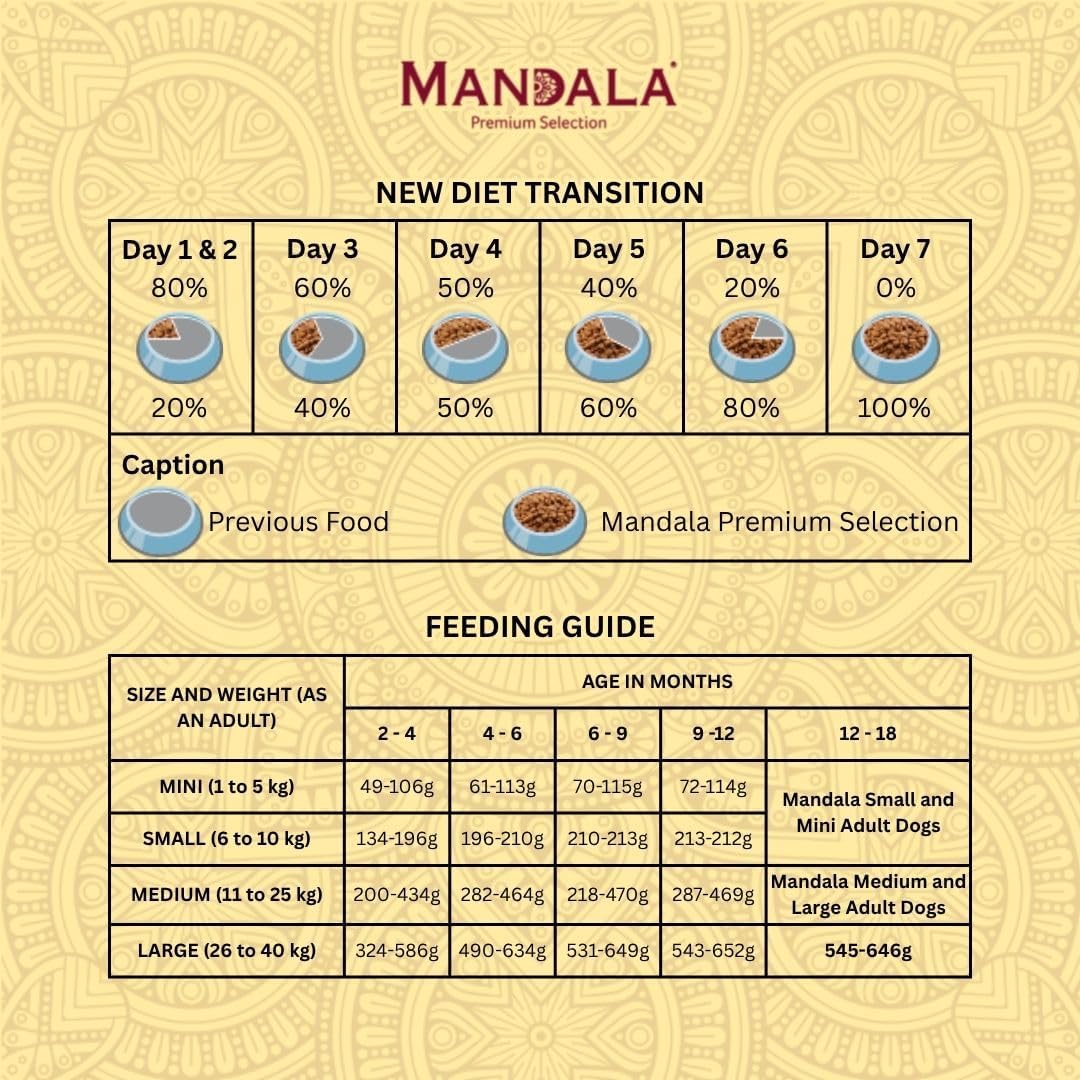 Mandala Premium Dry Dog Food, Beef & Chicken Recipe, All Breeds Puppies Dogs, 1kg - Al Kabayel Discount CentreMandala Premium Dry Dog Food, Beef & Chicken Recipe, All Breeds Puppies Dogs, 1kgPet SuppliesMANDALAAl Kabayel Discount Centre