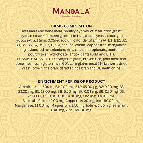 Mandala Premium Dry Dog Food, Beef & Chicken Recipe, All Breeds Puppies Dogs, 1kg - Al Kabayel Discount CentreMandala Premium Dry Dog Food, Beef & Chicken Recipe, All Breeds Puppies Dogs, 1kgPet SuppliesMANDALAAl Kabayel Discount Centre
