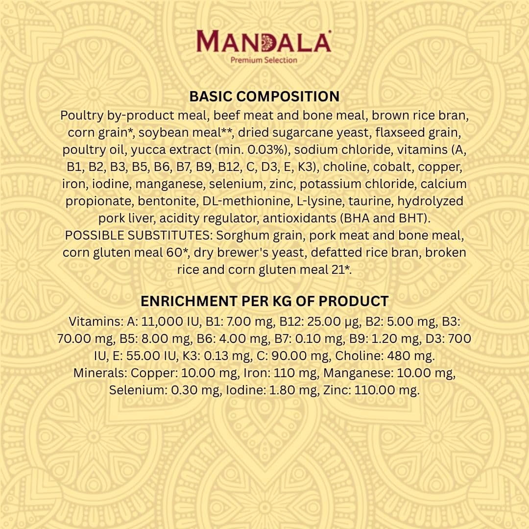 Mandala Premium Selection Dry Cat Food, Chicken & Beef Blend, Adult Cats, 1kg - Al Kabayel Discount CentreMandala Premium Selection Dry Cat Food, Chicken & Beef Blend, Adult Cats, 1kgPet SuppliesMANDALAAl Kabayel Discount Centre