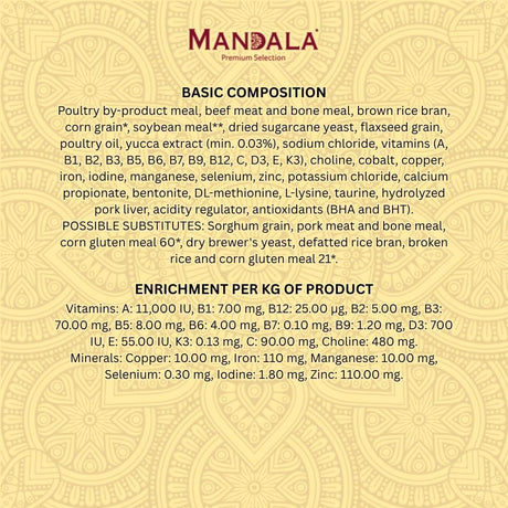 Mandala Premium Selection Dry Cat Food, Chicken & Beef Blend, Adult Cats, 1kg - Al Kabayel Discount CentreMandala Premium Selection Dry Cat Food, Chicken & Beef Blend, Adult Cats, 1kgPet SuppliesMANDALAAl Kabayel Discount Centre