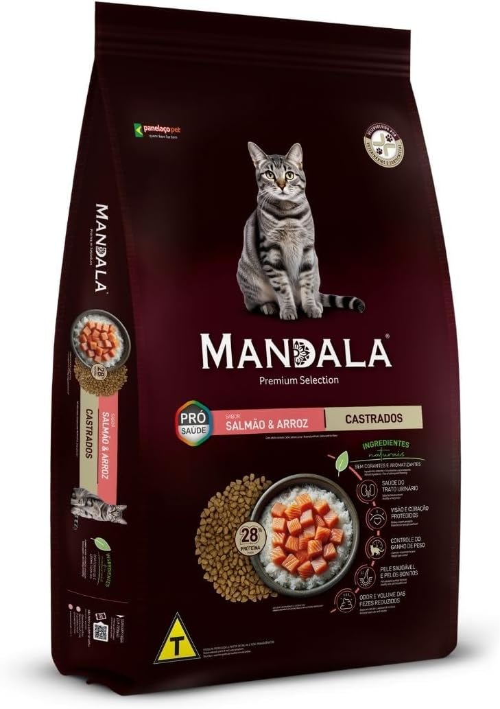 Mandala Premium Selection Dry Cat Food, Salmon & Rice Recipe, Sterilized Adult Cats, 1kg - Al Kabayel Discount CentreMandala Premium Selection Dry Cat Food, Salmon & Rice Recipe, Sterilized Adult Cats, 1kgPet SuppliesMANDALAAl Kabayel Discount Centre