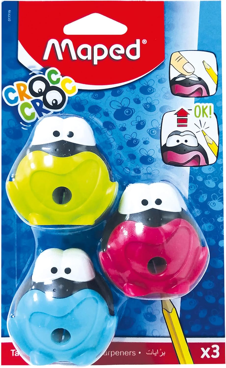 Maped Croc Croc Signal 1 - Hole Pencil Sharpener – Assorted Colors (Pack of 3) - Al Kabayel Discount CentreMaped Croc Croc Signal 1 - Hole Pencil Sharpener – Assorted Colors (Pack of 3)Erasers & SharpenersMAPEDAl Kabayel Discount Centre
