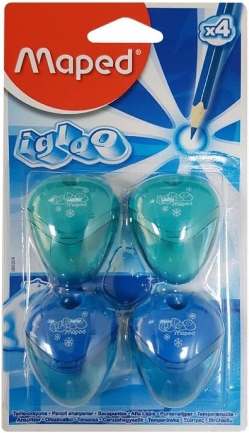 Maped Igloo 1 Hole Pencil Sharpener 4 - Pack, Blue/Green - Al Kabayel Discount CentreMaped Igloo 1 Hole Pencil Sharpener 4 - Pack, Blue/GreenErasers & SharpenersMAPEDAl Kabayel Discount Centre