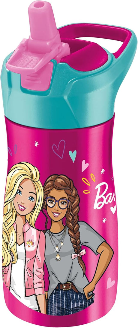 Maped Picnik Barbie Stainless Steel Drinking Bottle, Automatic Straw System, with Locking Button, Carry Handle, Official Barbie Licence - 430ML - Pink&Cyan - Al Kabayel Discount CentreMaped Picnik Barbie Stainless Steel Drinking Bottle, Automatic Straw System, with Locking Button, Carry Handle, Official Barbie Licence - 430ML - Pink&CyanWater BottleMAPEDAl Kabayel Discount Centre