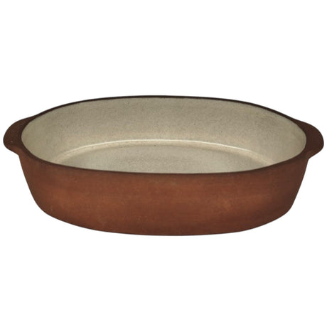 Maria Terracotta Oval Clay Baker Oven Microwave Dishwasher & Freezer Safe (Small) 22cmX13cmX5cm - (FloralWhite&Clay) - Al Kabayel Discount CentreMaria Terracotta Oval Clay Baker Oven Microwave Dishwasher & Freezer Safe (Small) 22cmX13cmX5cm - (FloralWhite&Clay)CookwareMARIAAl Kabayel Discount Centre